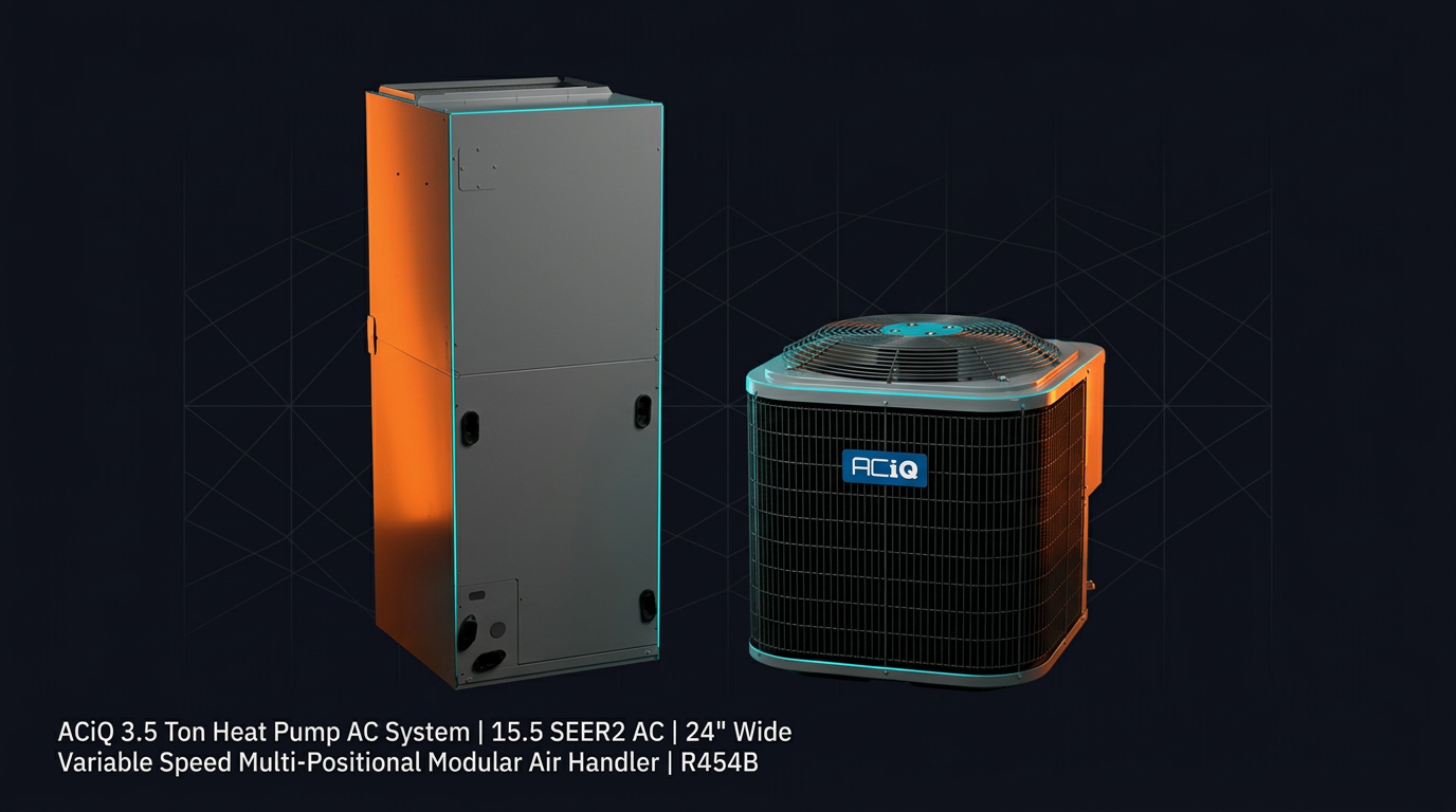 ACiQ 3.5 Ton Heat Pump AC System | 15.5 SEER2 AC | 24" Wide Variable