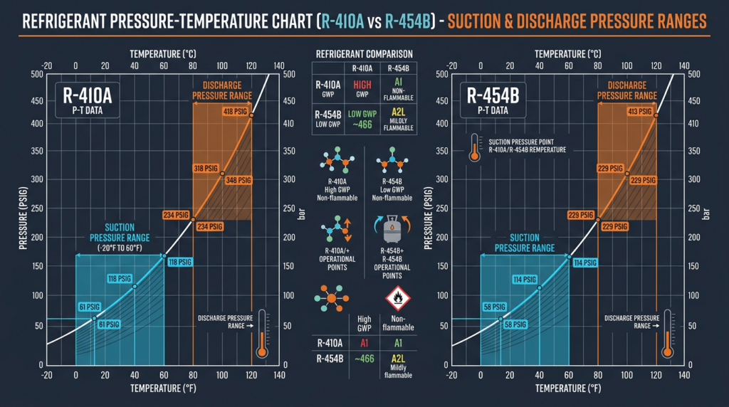Diagram: Air Conditioning Refrigerant Pressures: Normal Operating Ranges