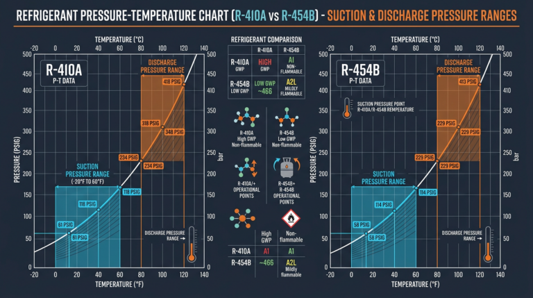 Diagram: Air Conditioning Refrigerant Pressures: Normal Operating Ranges