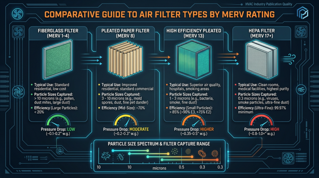 Diagram: Air Filtration: MERV Ratings, HEPA, and Filter Selection