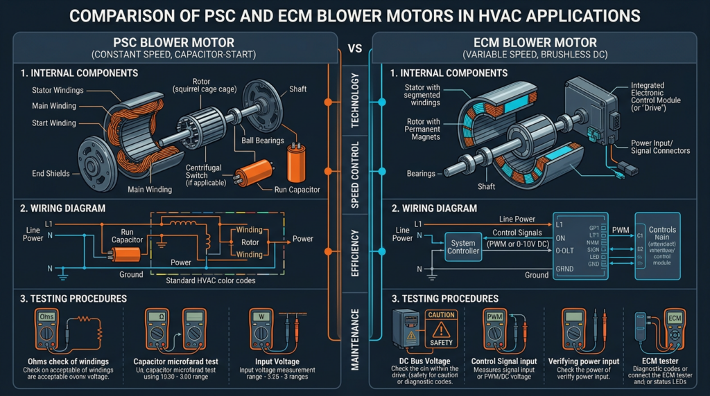 Diagram: Blower Motor Troubleshooting: ECM vs PSC Motors