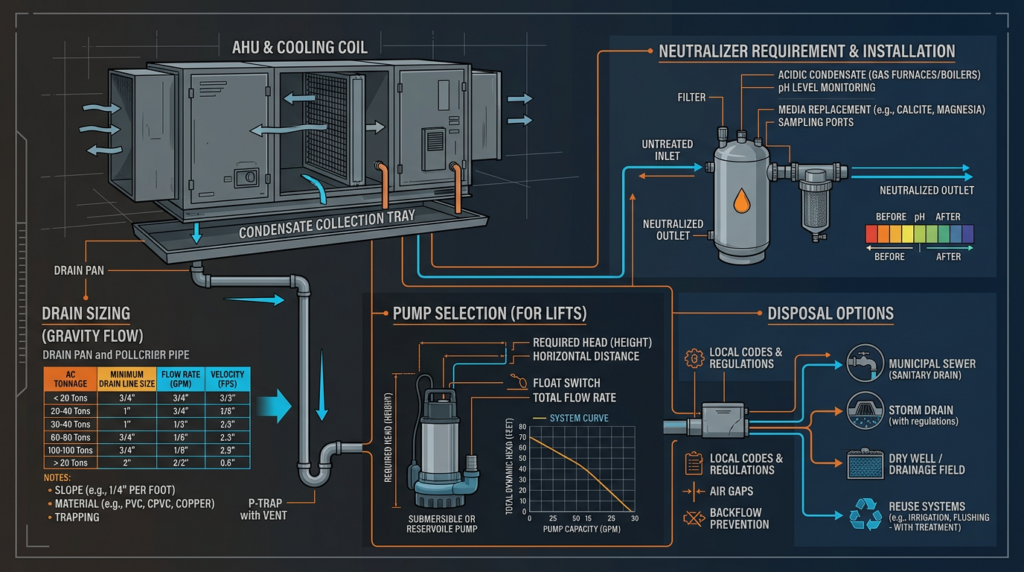 Diagram: Condensate Management: Drainage, Pumps, and Treatment