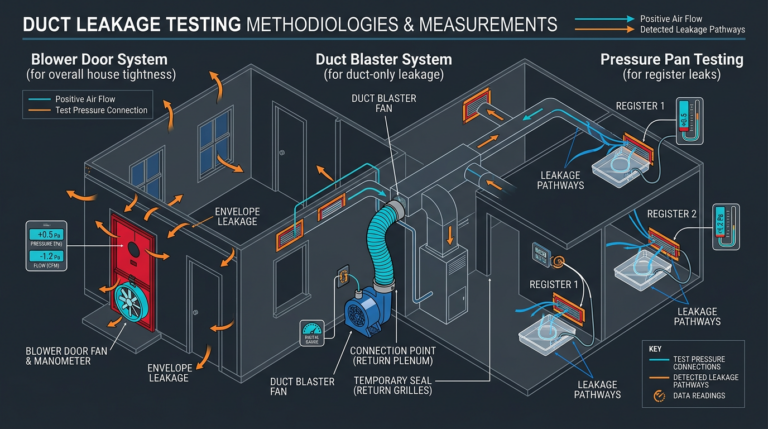 Diagram: Duct Leakage Testing: Blower Door and Duct Blaster Methods