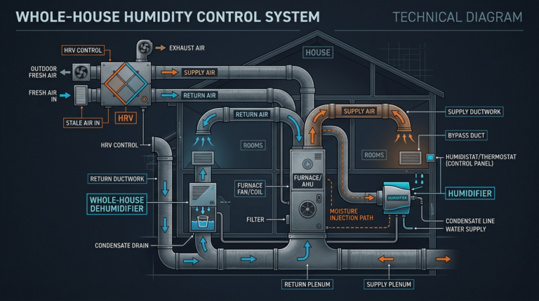 Diagram: Home Humidity Control: Dehumidifiers, Humidifiers, and HRVs