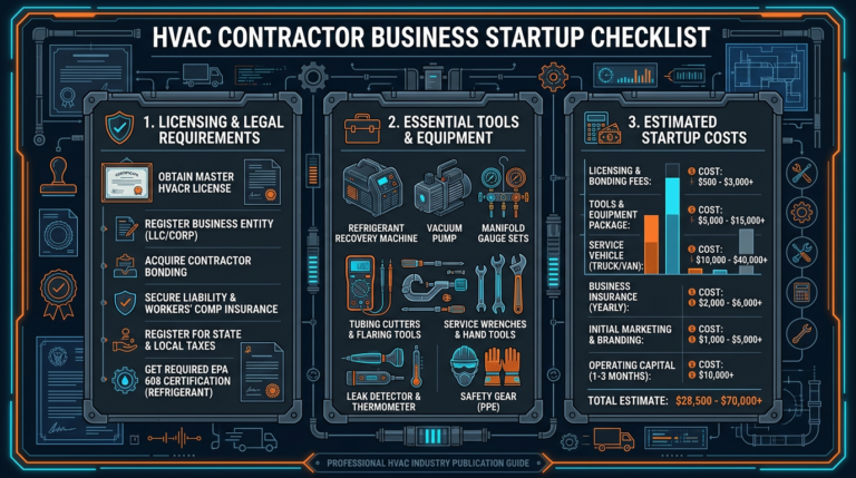 Diagram: HVAC Business Startup: Licensing, Insurance, and Equipment
