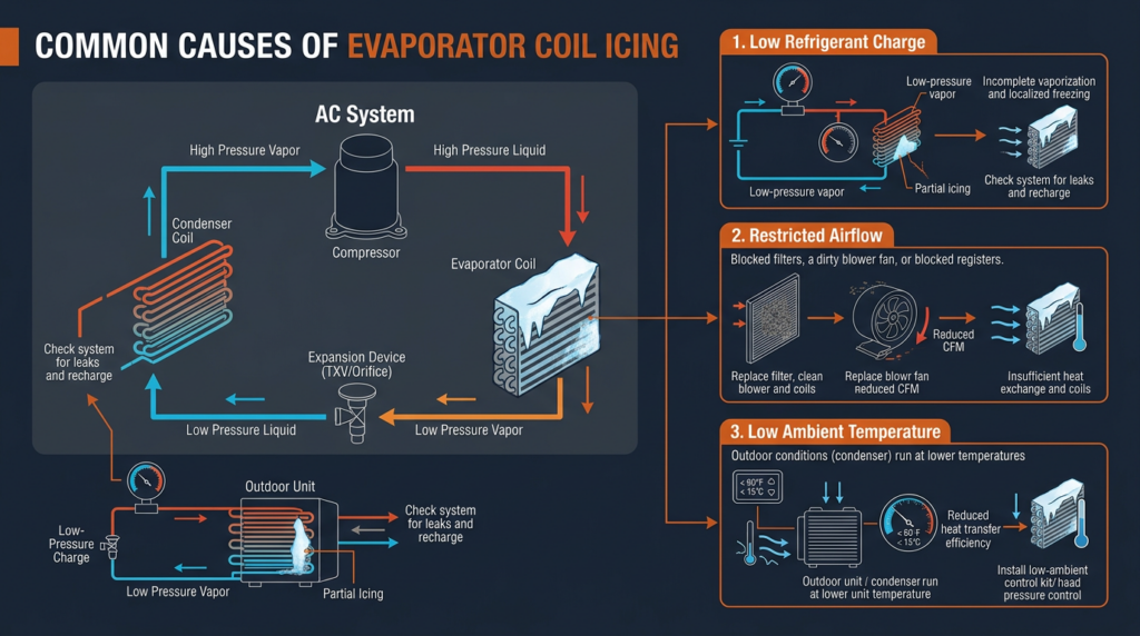 Diagram: Indoor Coil Icing: Why Your AC Freezes and How to Fix It