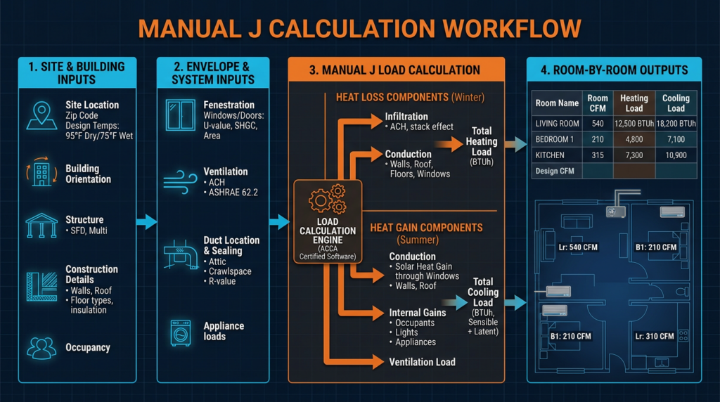 Diagram: Manual J Load Calculation: Step-by-Step Walkthrough