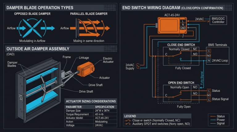 Diagram: Outside Air Dampers: Control, Actuators, and Failure Modes