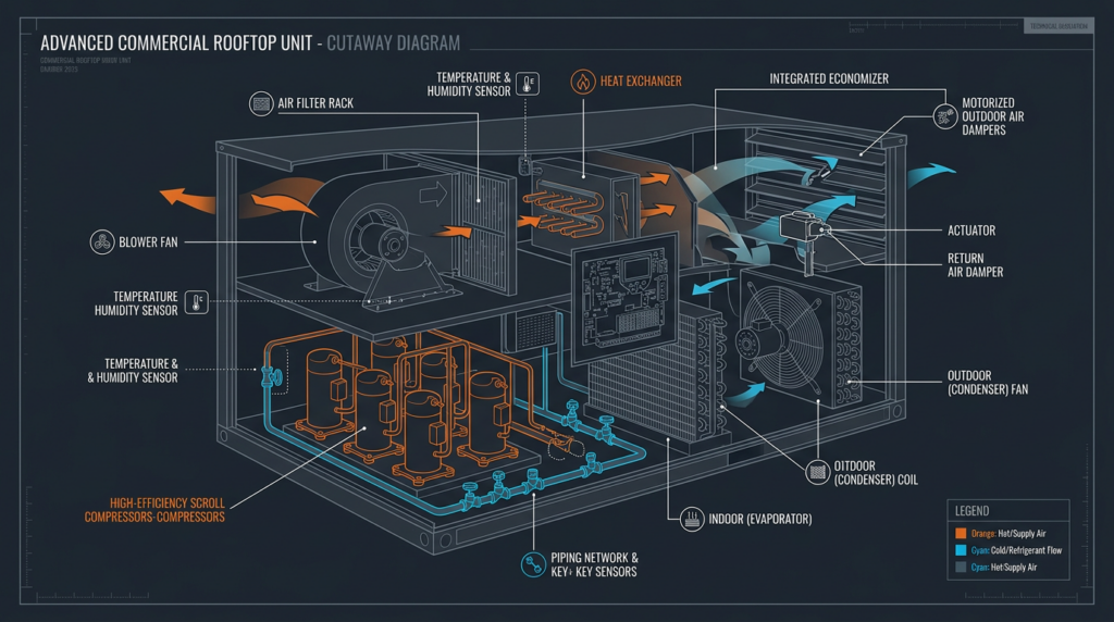 Diagram: Rooftop Units (RTU): Commercial HVAC Equipment Guide