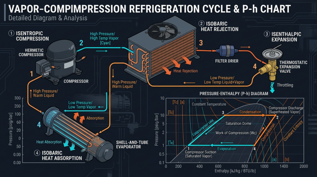 Diagram: The Refrigeration Cycle: A Visual Explanation