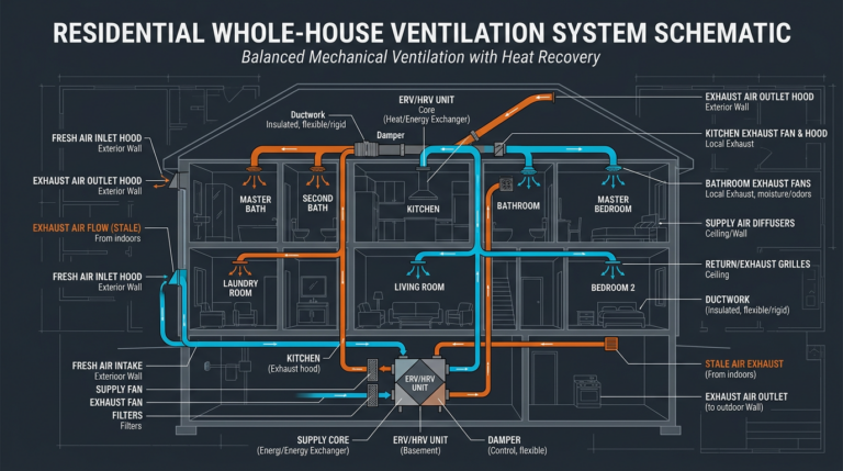 Diagram: Ventilation Standards: ASHRAE 62.2 for Residential Buildings