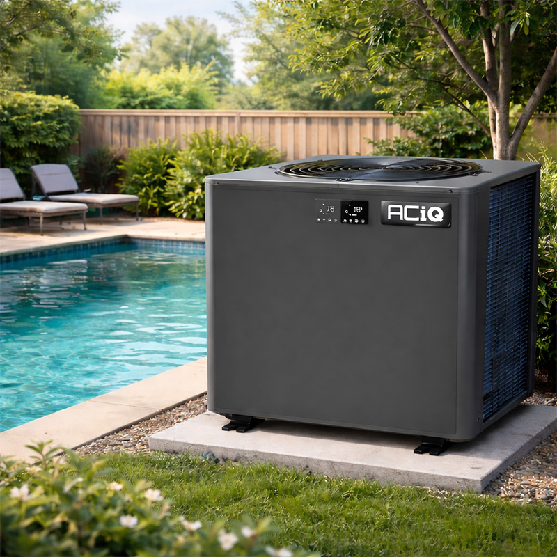 ACiQ 150,000 BTU Inverter Pool Heat Pump - Heating & Cooling Capable for Large Pools up to 41,000 Gallons (PHP-EX-150)