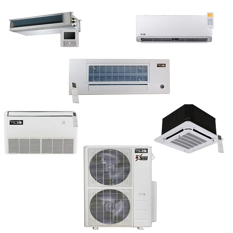 ACiQ 48000 BTU 6 Zone / Room Mini Split Heat Pump AC System | Heats Down To -22°F & Beyond | Choose Your Indoor Units | R454B