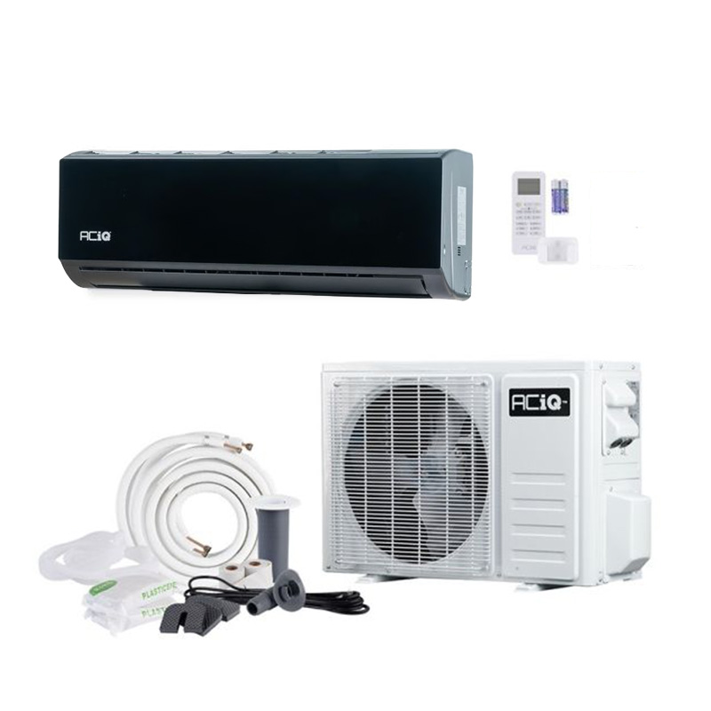 ACiQ 36000 BTU Single Zone Mini Split Heat Pump AC Wall Mounted System | 19 SEER2 | Essential Series | Black | R454B