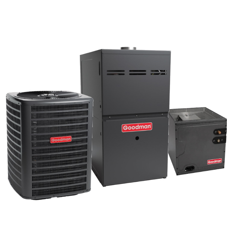 Goodman 3 Ton 14.5 SEER2 80000 BTU 80% Single Stage Gas System Upflow w/ 3 Ton Coil C
