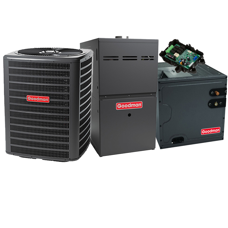 Goodman 3 Ton 14 SEER2 100000 BTU 96% AFUE Two-Stage Gas Furnace With R32 Air Condenser and Coil System - Upflow