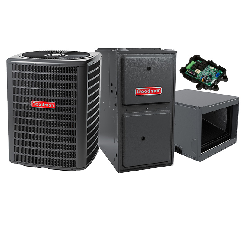 Goodman 4 Ton 13.4 SEER2 120000 BTU 96% AFUE Gas Furnace With R32 Air Condenser and Coil System - Horizontal
