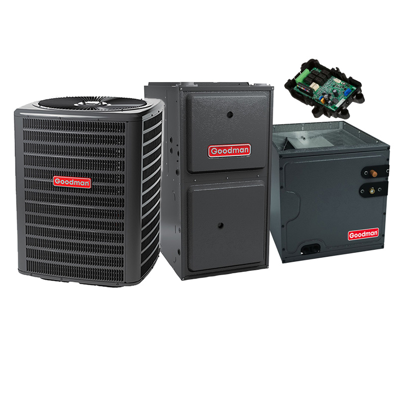 Goodman 2 Ton 14 SEER2 60000 BTU 96% AFUE Gas Furnace With R32 Air Condenser and Coil System - Upflow