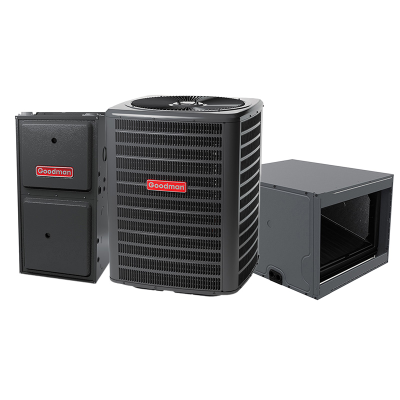 Goodman 1.5 Ton 14.5 SEER2 AC & Gas Furnace System – Multi-Speed, 40000 BTU Gas Furnace, 92% AFUE, Horizontal, R32