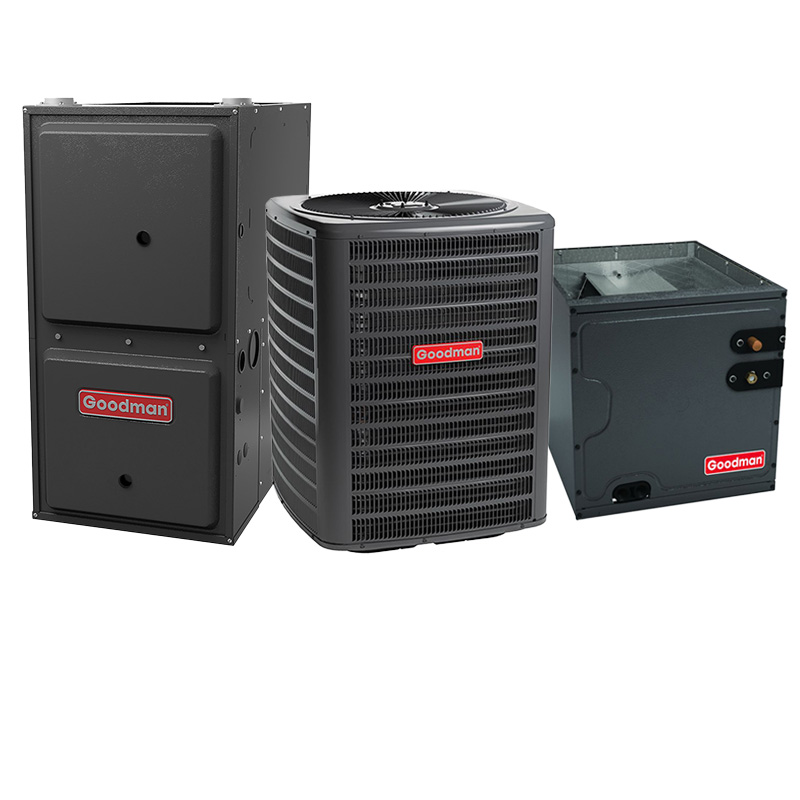 Goodman 1.5 Ton 15.2 SEER2 R32 AC System with 40,000 BTU 96% AFUE Gas Furnace – California & Colorado Ultra Low NOx, Upflow, Multi-Speed ECM