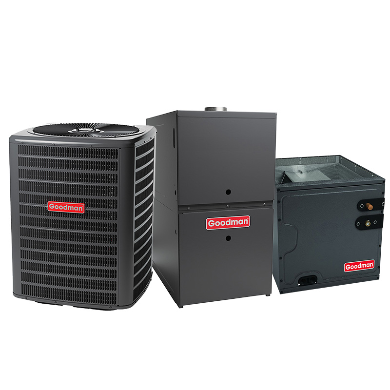 Goodman 3 Ton 17.2 SEER2 Dual Fuel Hybrid Heat Pump System – Two Stage Heat Pump & Two Stage Variable Speed 100000 BTU Gas Furnace, 80% AFUE, Upflow, R32