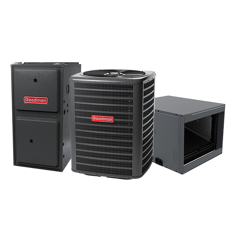 Goodman 1.5 Ton 15.2 SEER2 AC & Gas Furnace System – Two Stage Variable-Speed, 40000 BTU Gas Furnace, 96% AFUE, Horizontal, R32