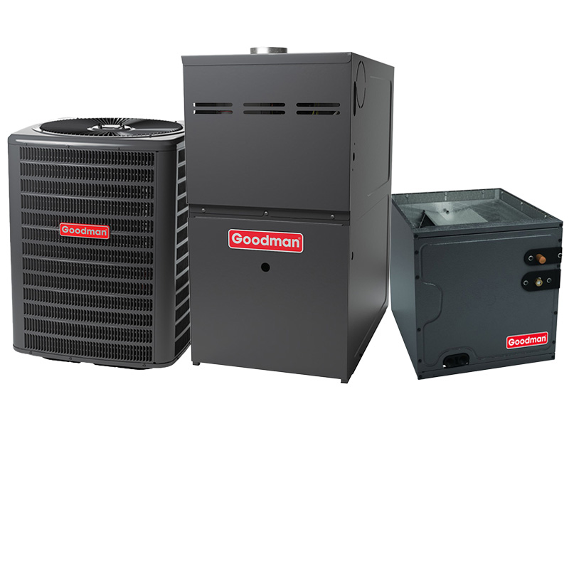Goodman 2.5 Ton 13.6 SEER2 60000 BTU 80% AFUE Multi-Speed ECM Gas Furnace System - Upflow | R32