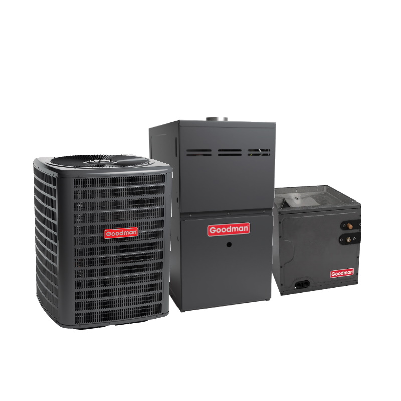 Goodman 2.5 Ton 14.5 SEER2 60000 BTU 80% Two Stage Gas System Upflow w/ 2.5 Ton Coil