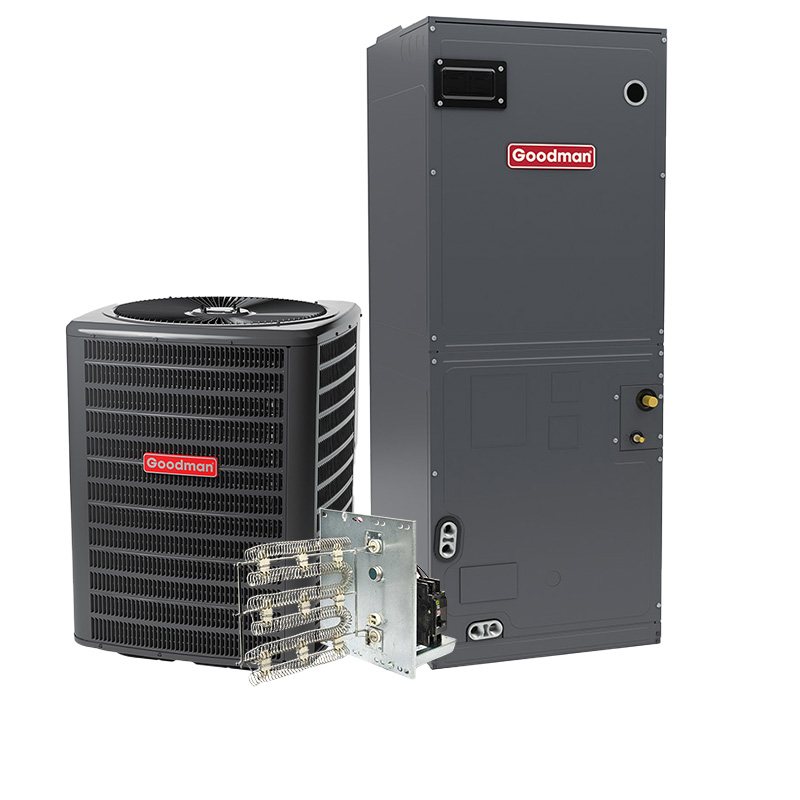 Goodman R32 2.5 Ton 15.2 SEER2 Air Conditioning System With Electric Heat