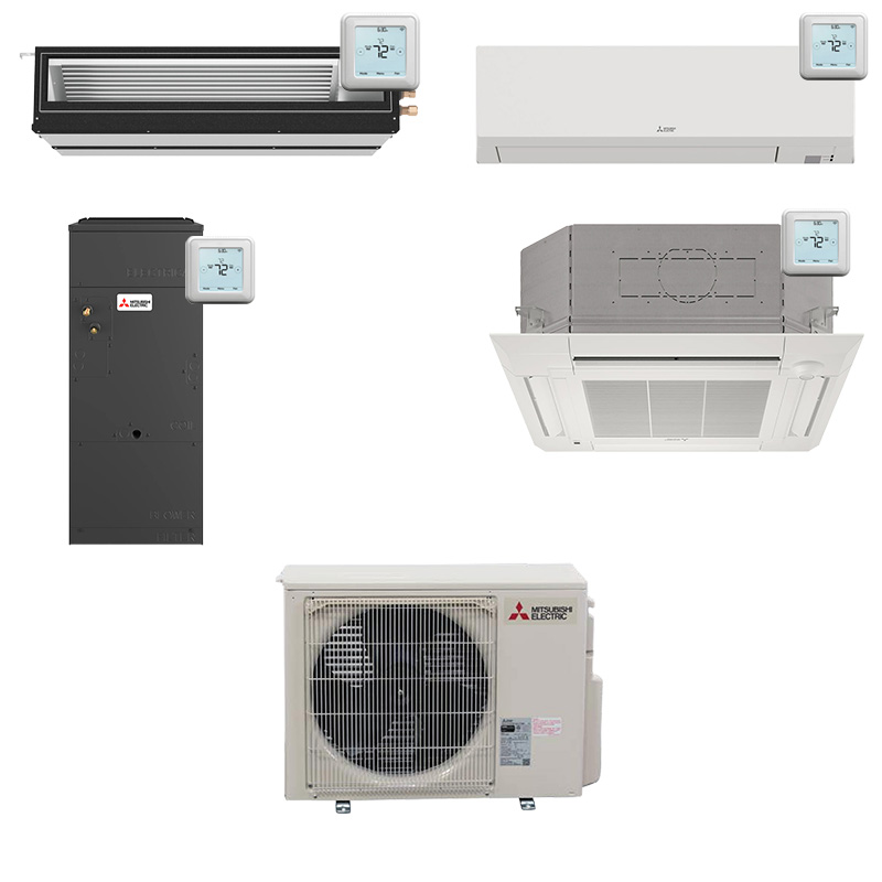 Mitsubishi 12000 BTU Single Zone Mini Split Cooling Only AC System | Up To 24.8 SEER2 | Light Commercial | Choose Your Indoor Unit | R454B