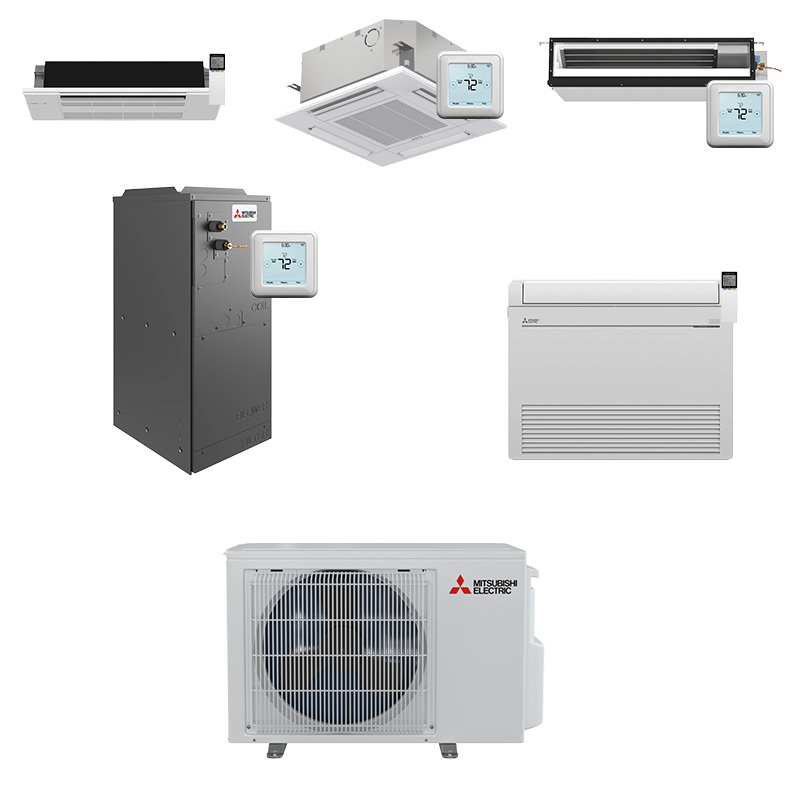 Mitsubishi 12000 BTU Single Zone Mini Split Heat Pump AC System | Up To 21.7 SEER2 |  Choose Your Indoor Unit | R454B