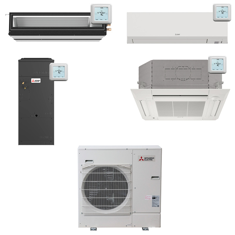 Mitsubishi 30000 BTU Single Zone Mini Split Heat Pump AC System | Up To 21.9 SEER2 | Light Commercial | Choose Your Indoor Unit | R454B