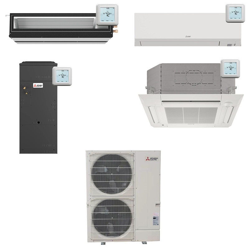 Mitsubishi 36000 BTU Single Zone Mini Split Heat Pump AC System | Up To 23.3 SEER2 | Light Commercial | Choose Your Indoor Unit | R454B