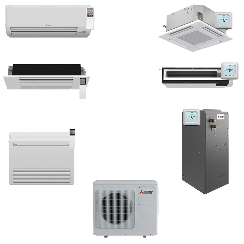 Mitsubishi 42000 BTU 2 Zone / Room Mini Split Heat Pump AC System | Choose Your Indoor Units | R454B