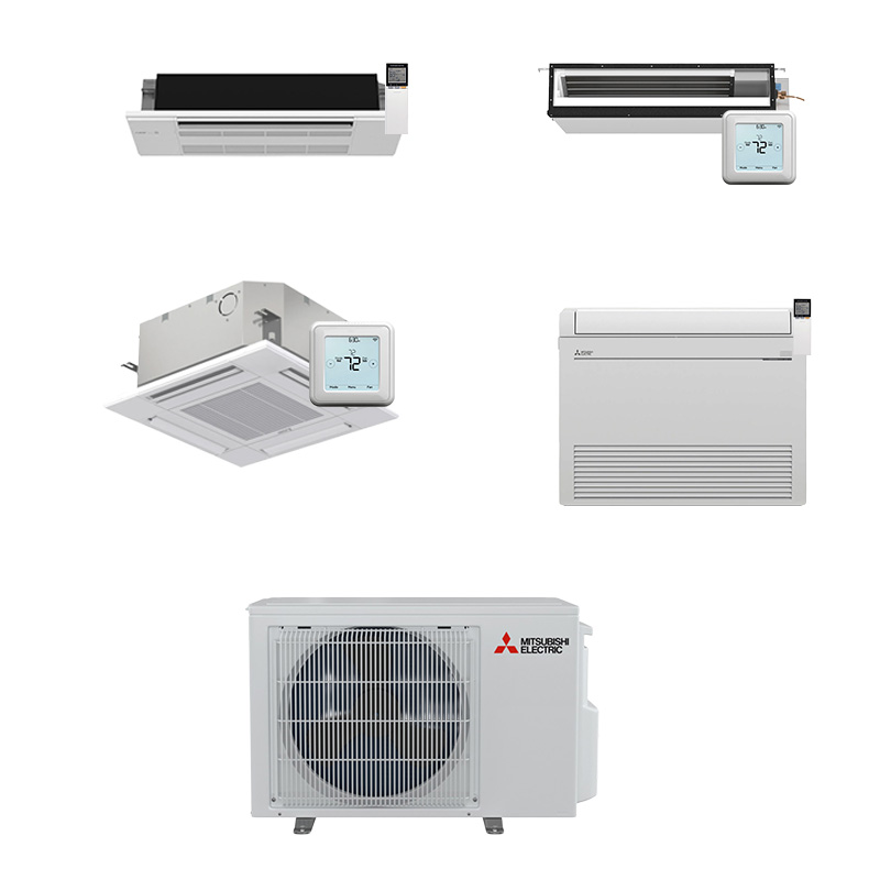 Mitsubishi 9000 BTU Single Zone Mini Split Heat Pump AC System | Up To 21.7 SEER2 |  Choose Your Indoor Unit | R454B