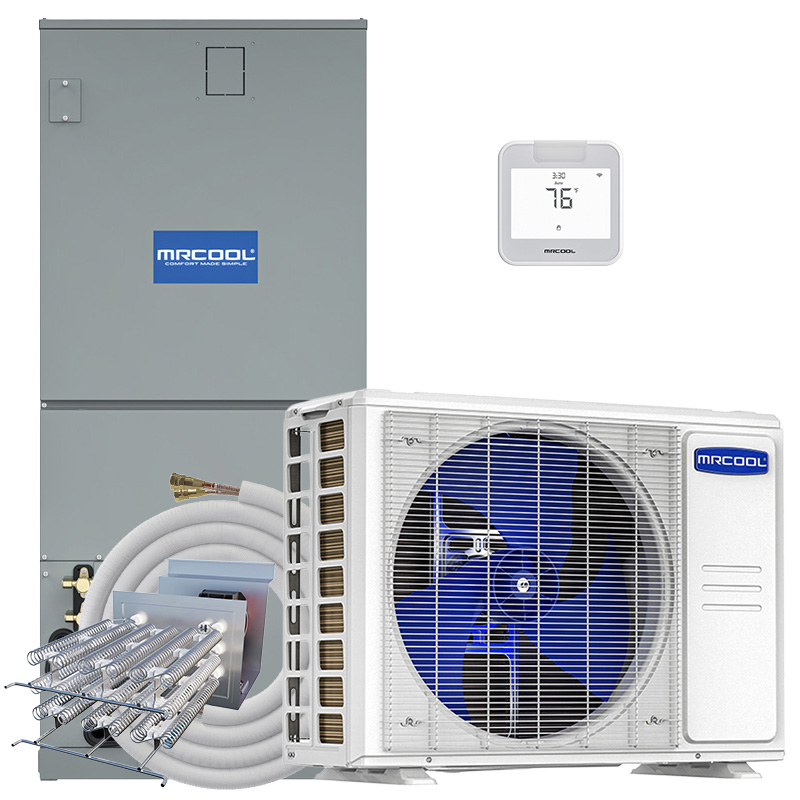 MrCool 2 Ton Heat Pump AC Split System | 18.3 SEER2 | 100% Heat At -5°F & Beyond | Includes Smart Thermostat | R454B