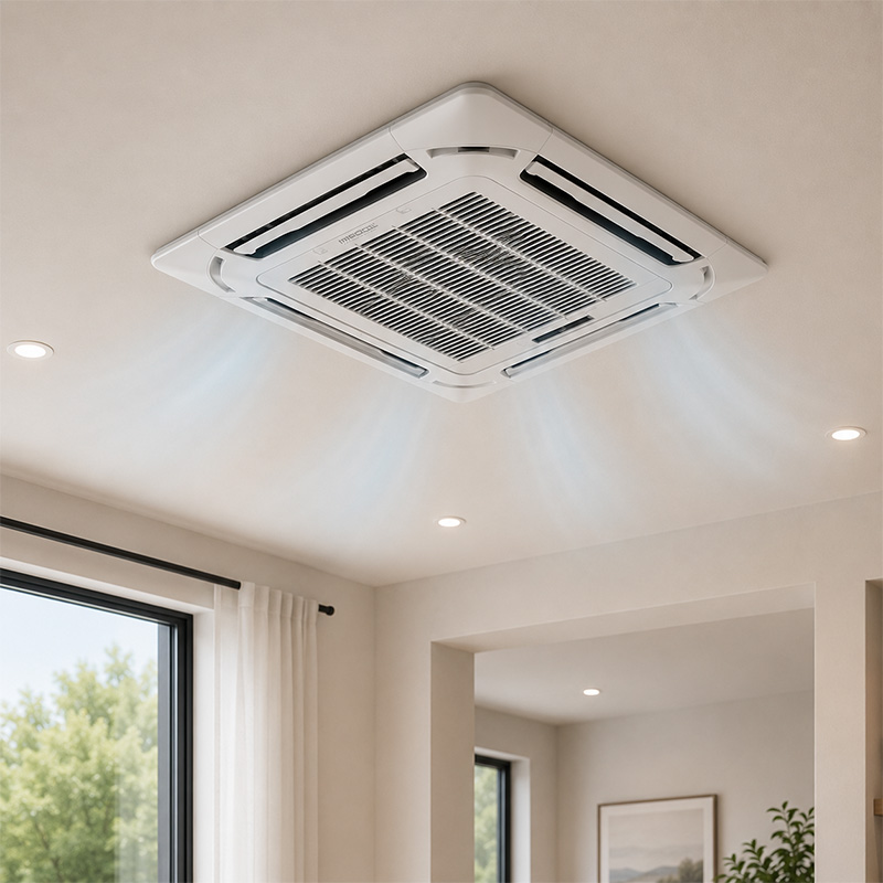 MrCool Olympus 9,000 BTU Mini-Split Heat Pump Ceiling Cassette Air Handler - 4th Generation, R454B (CASSETTE09HP-230C-P-O)